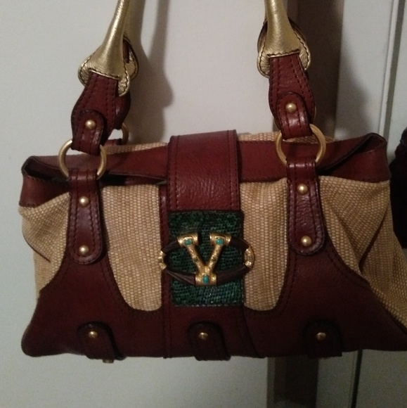 Valentino leather and linen satchel - Picture 1 of 11